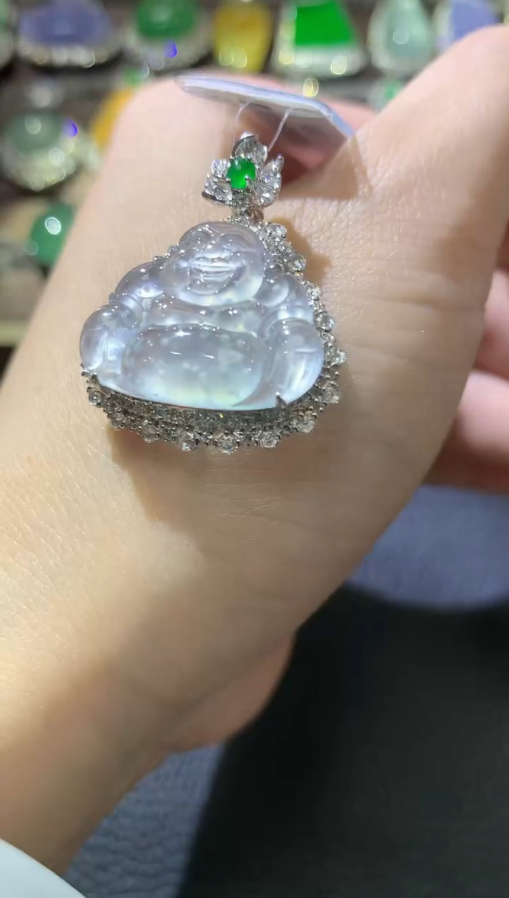 【闪购商品】翡翠吊坠(不含链)18K金镶嵌D47翡翠