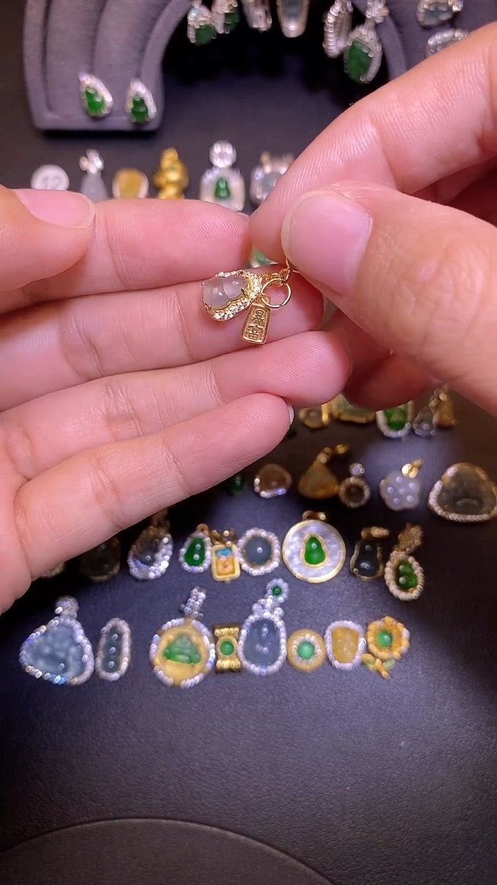 吊坠(不含链)银S925镶嵌翡翠1