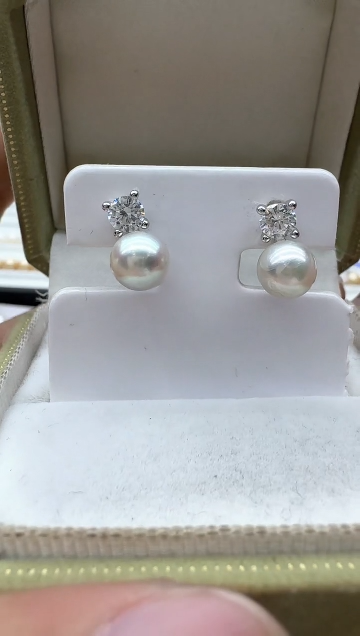 【闪购商品】海水珍珠耳饰银S925镶嵌非基地发货不带证书