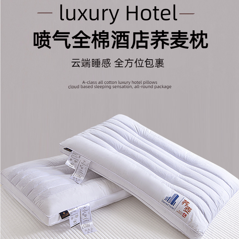 全棉荞麦枕棉枕夏季枕芯成人适用舒适护颈家用枕头酒店睡眠枕单人
