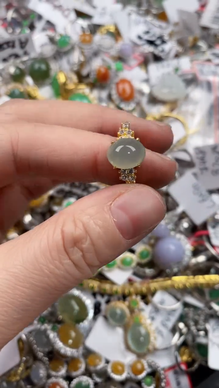 银S925镶嵌戒指翡翠12-12-12     2