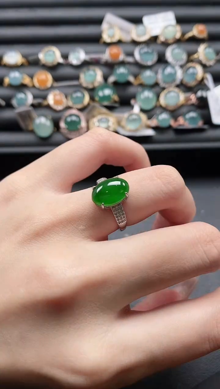 【闪购商品】翡翠戒指银S925镶嵌1111