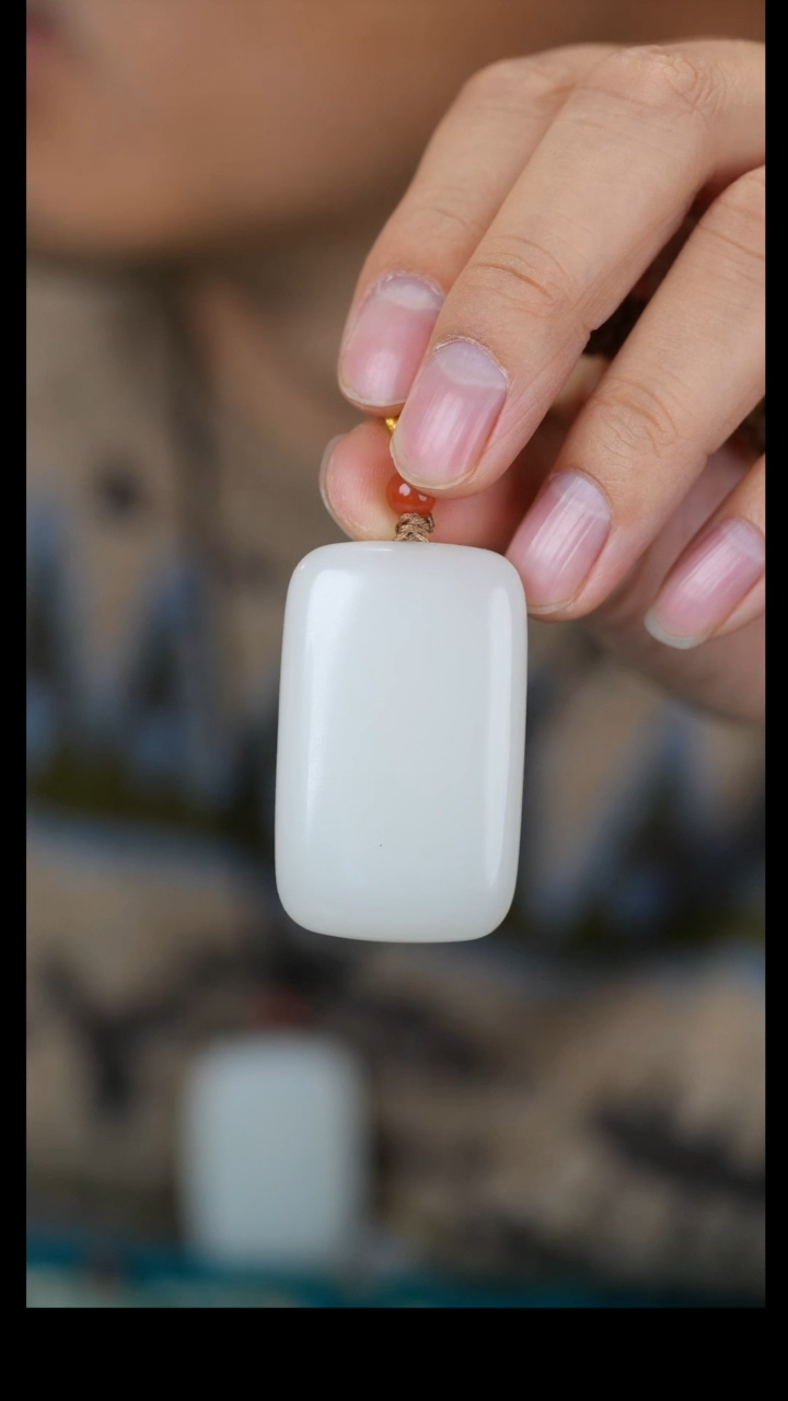 【闪购商品】和田玉颈饰未镶嵌和田玉脂白面包牌