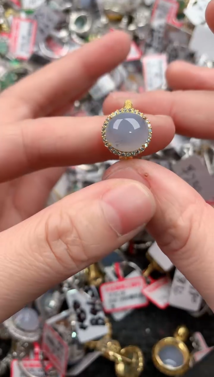 银S925镶嵌戒指翡翠555----2