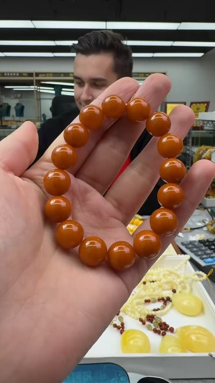 【闪购商品】琥珀手链未镶嵌587秒拍号