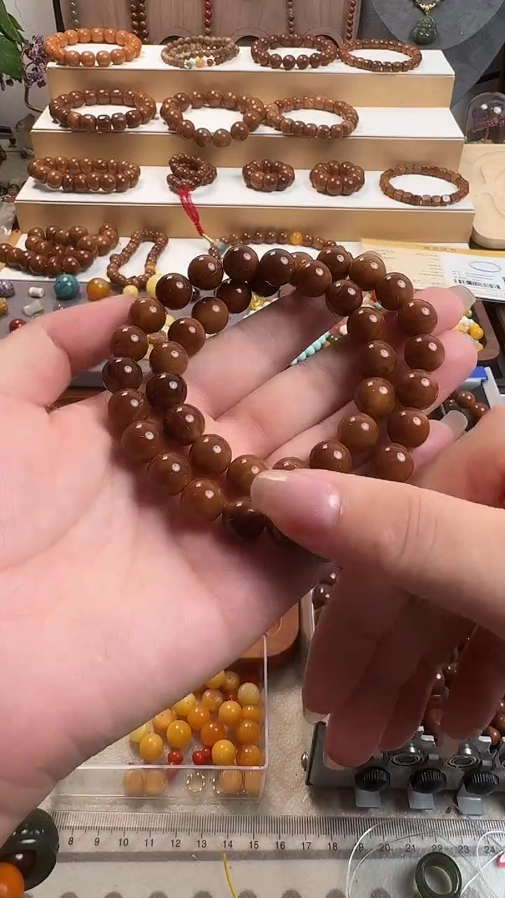 库克手串特级精挑卡10圆珠双圈素圈