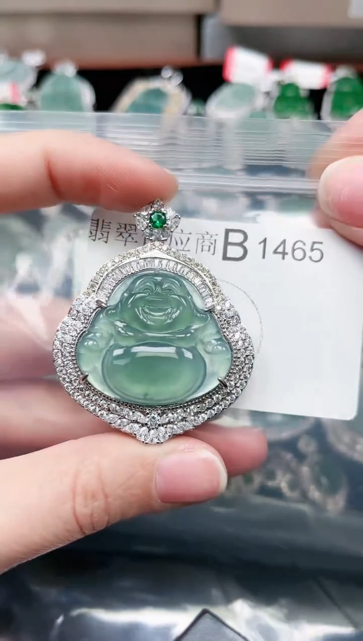 【闪购商品】翡翠颈饰未镶嵌1465赠皮绳