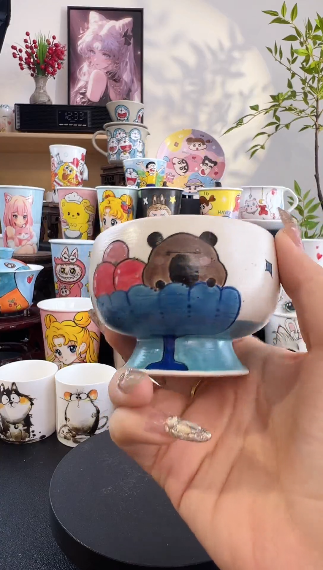 【闪购商品】摆件手工手绘陶瓷小杯杯