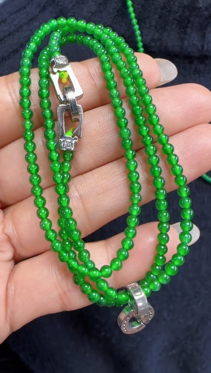 未镶嵌定制翡翠翡翠珠链51