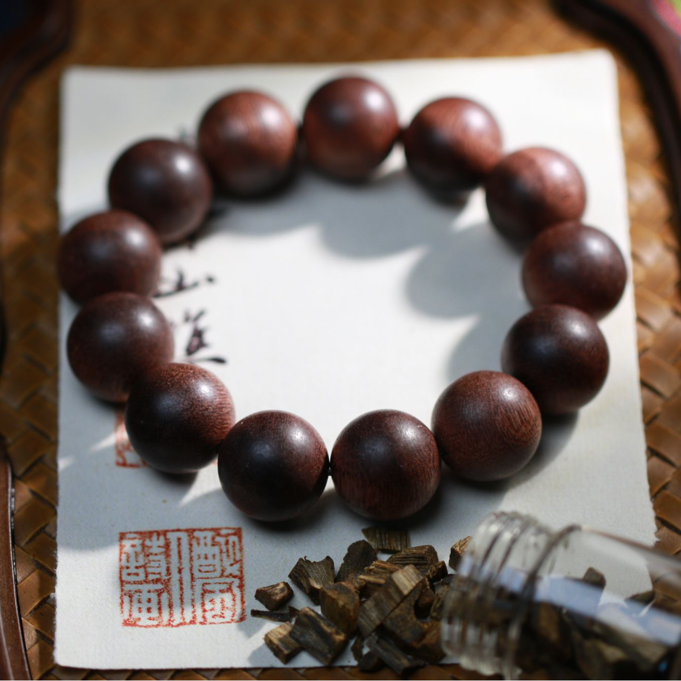 【曹总文玩】18mm文玩沉香木串手串手链P88