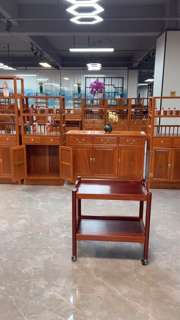 【闪购商品】黑酸枝木类家具南美黑酸枝茶水车