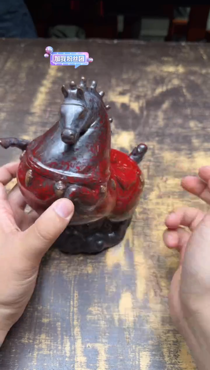 王顺立马摆件（红）