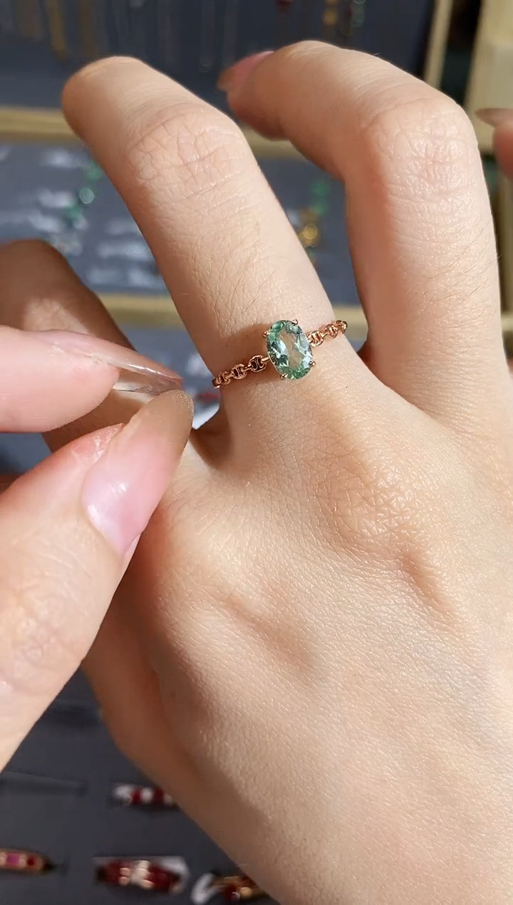 【闪购商品】碧玺戒指18K金镶嵌戒指