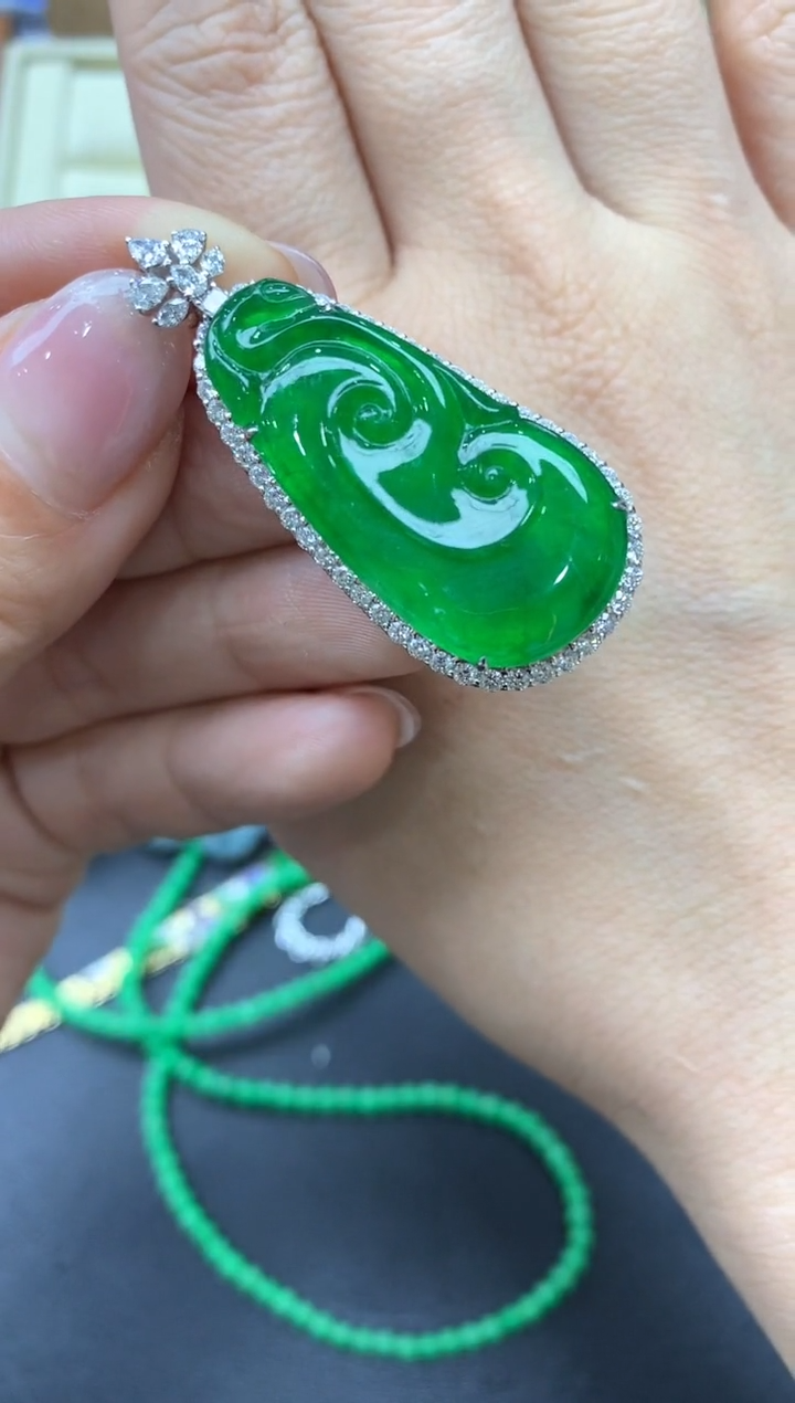 【闪购商品】翡翠颈饰18K金镶嵌206-中国好珍宝