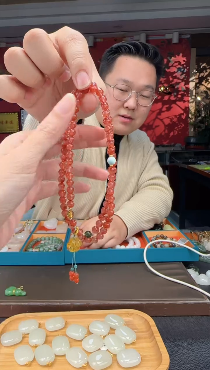 颈饰未镶嵌南红玛瑙南红多圈卡6