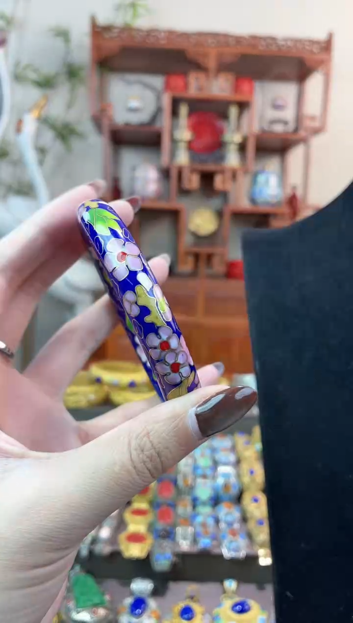 非遗手工景泰蓝镯子宝蓝
