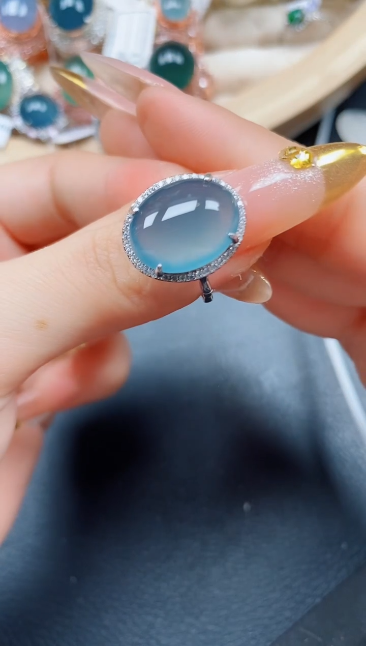 【闪购商品】翡翠戒指银S925镶嵌翡翠