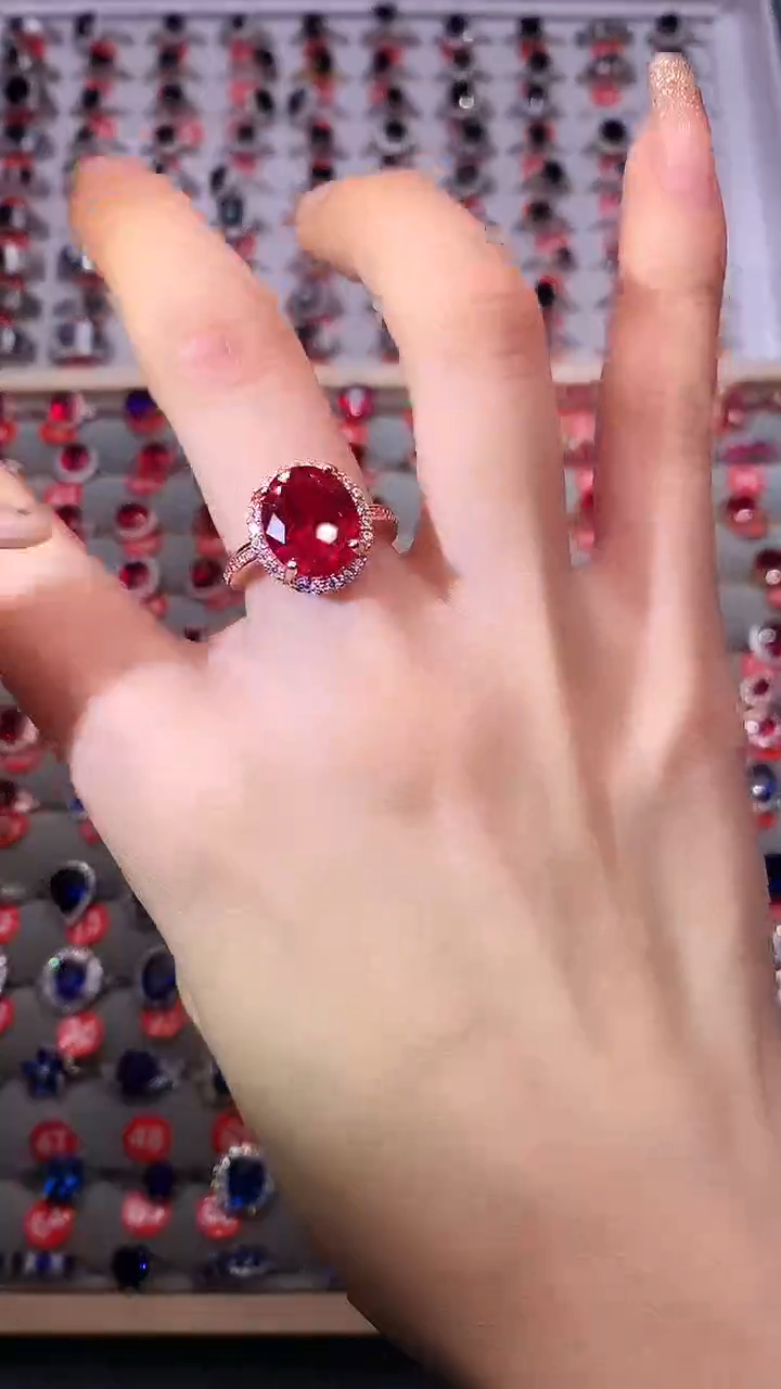 【闪购商品】红宝石戒指银S925镶嵌111111