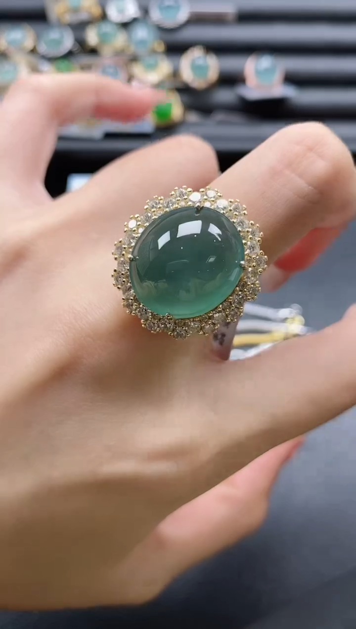 【闪购商品】翡翠戒指银S925镶嵌51151