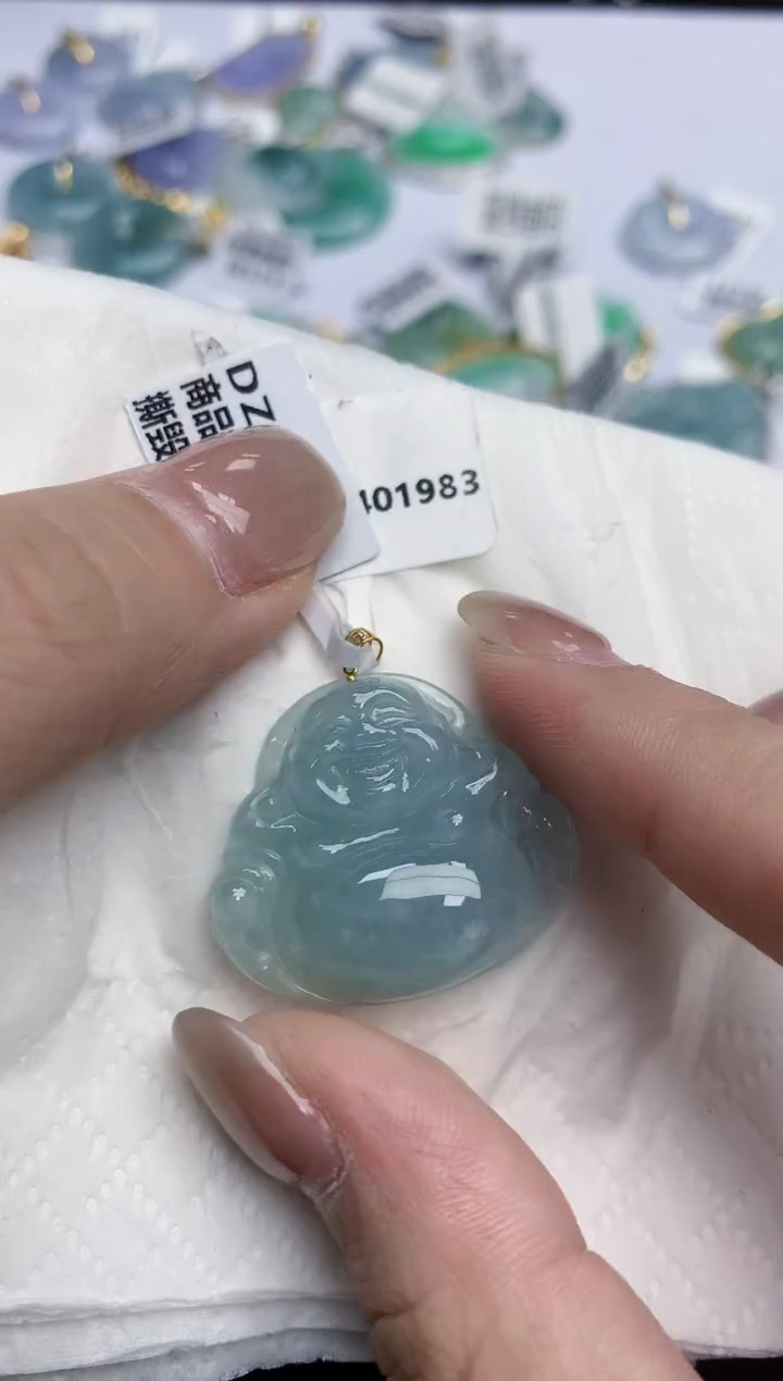 【闪购商品】翡翠颈饰18K金镶嵌天然缅甸翡翠A货