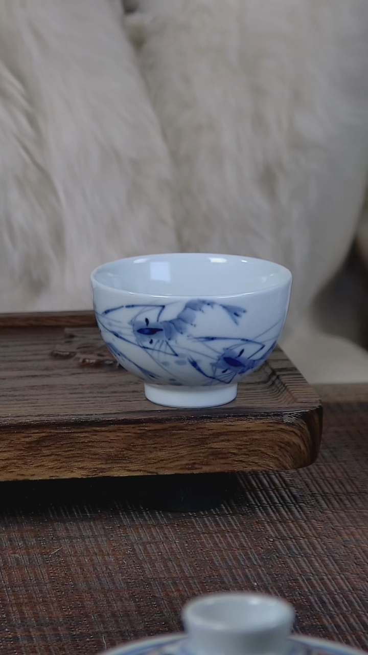 【闪购商品】折葵非器手工手绘虾趣鸡心杯