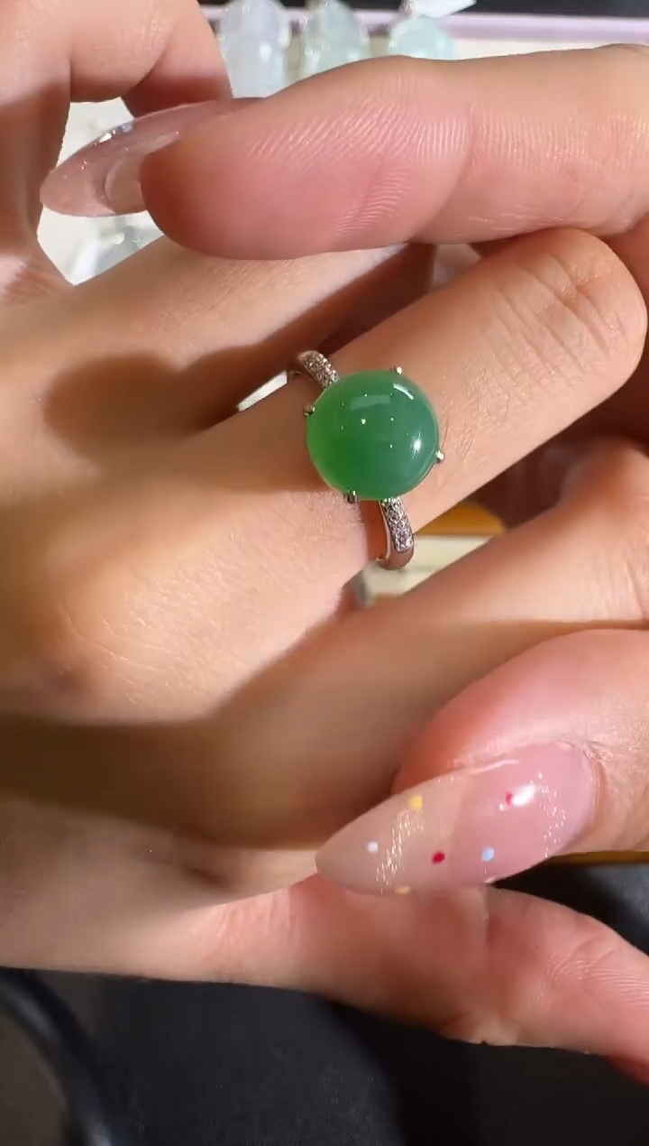 【闪购商品】翡翠戒指18K金镶嵌【源头工厂】钻石镶嵌