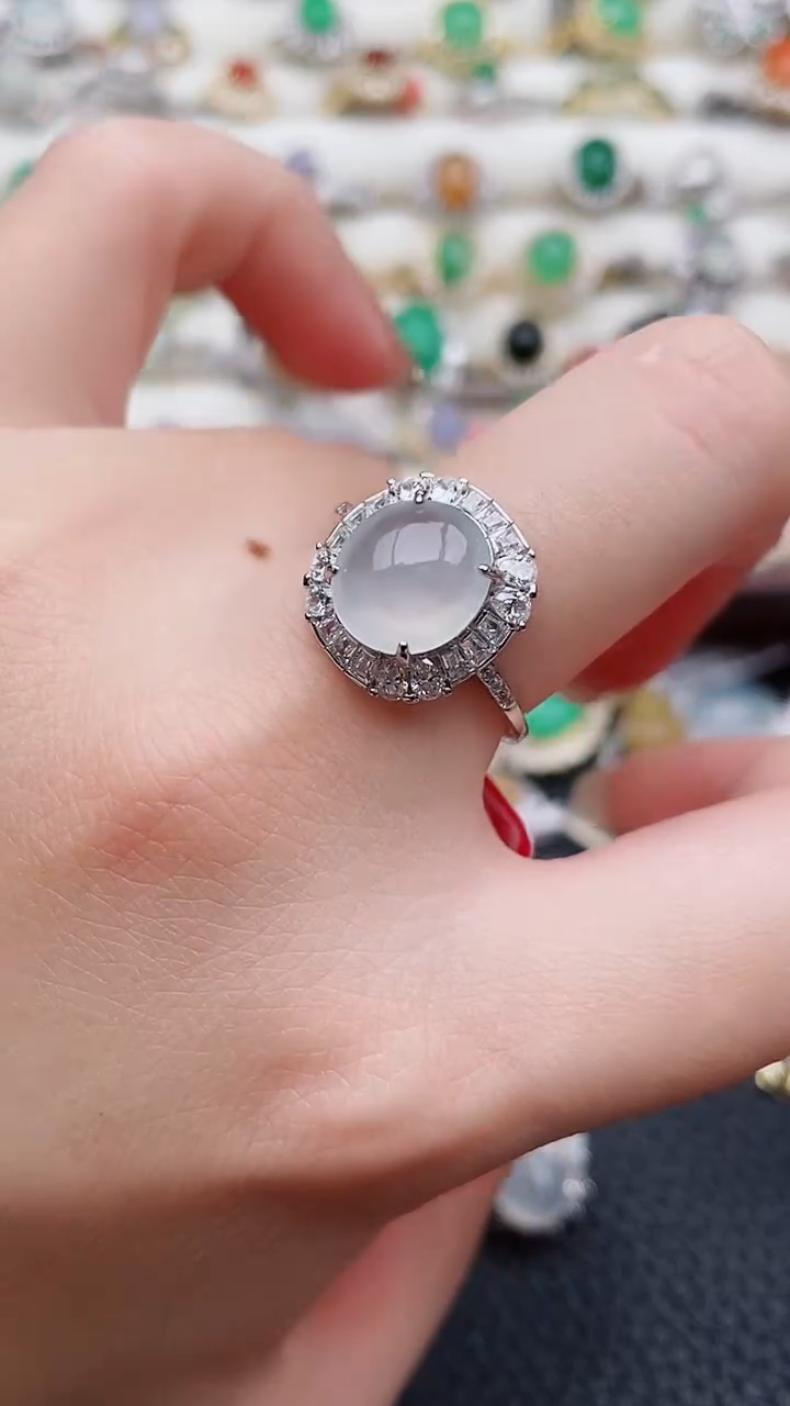 银S925镶嵌戒指翡翠87