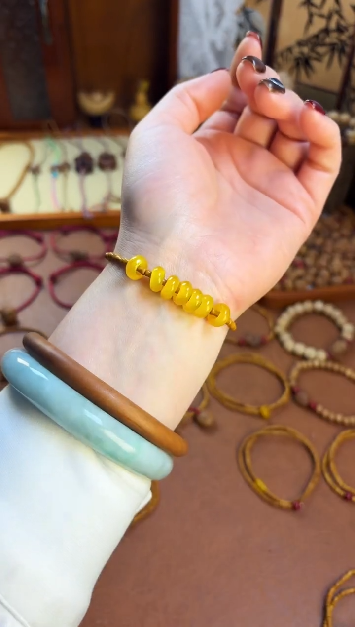 手串桃核桃源行 竹节七宝福禄