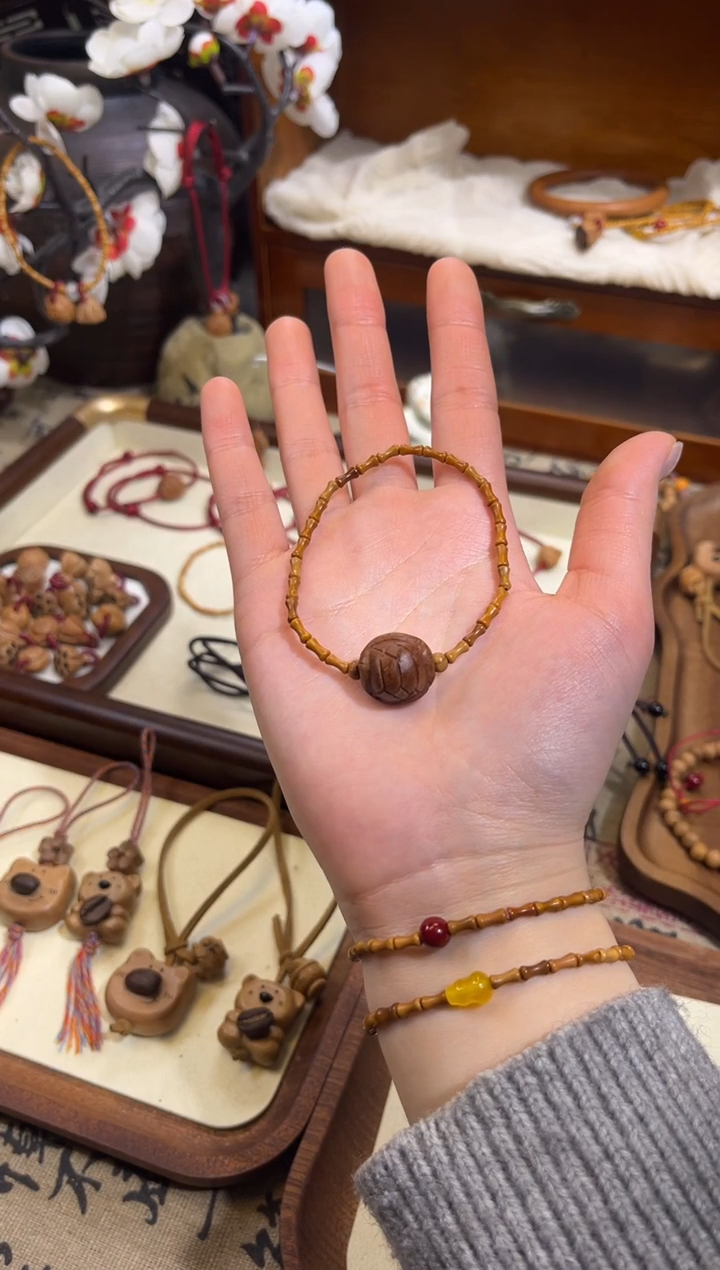 手串桃核【桃缘行】竹节「富甲」桃木桃核辟、挡、驱、护 备注手围