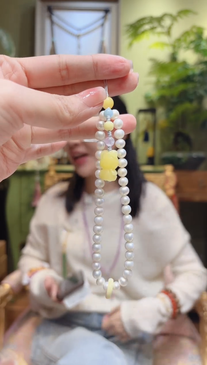 【闪购商品】淡水珍珠挂件未镶嵌蜜蜡熊珍珠挂件