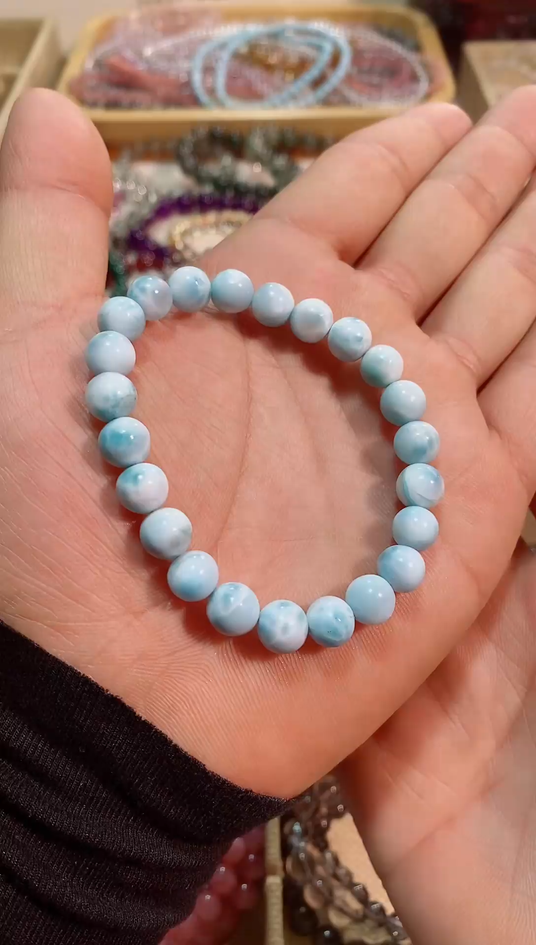 【闪购商品】针钠钙石（海纹石）手链未镶嵌海纹石8M+（多样性发其一）