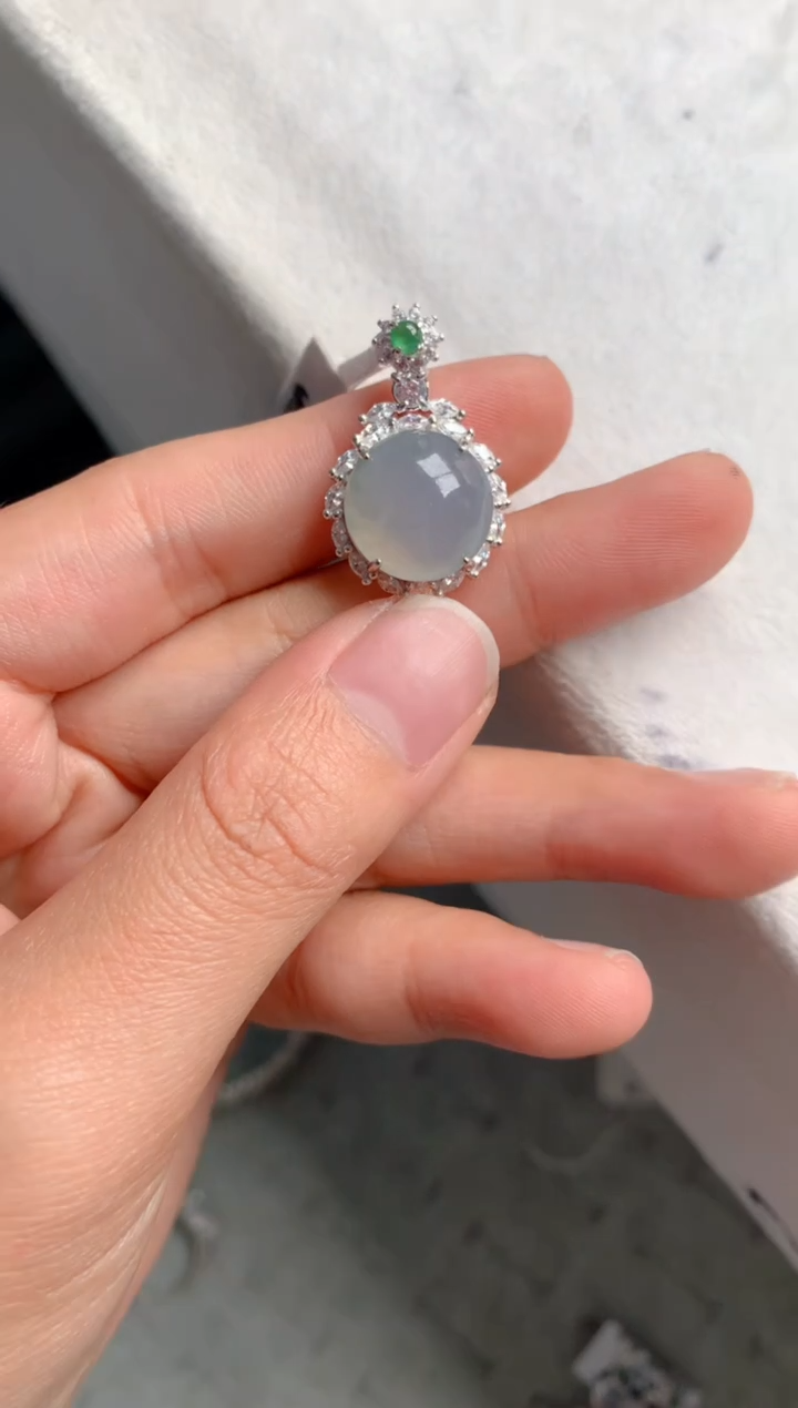 【闪购商品】翡翠银S925镶嵌吊坠(不含链)1号