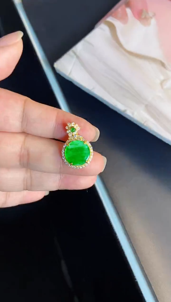 吊坠(不含链)银S925镶嵌翡翠1