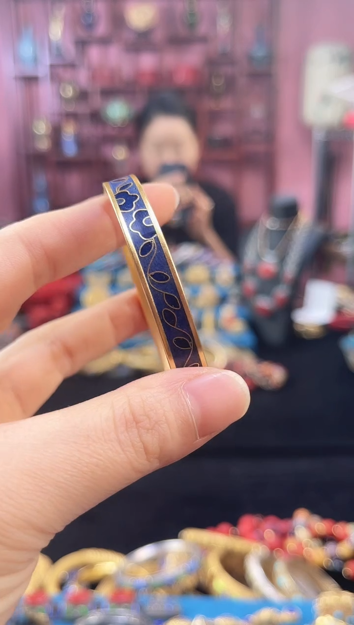 非遗 奇宝烧手镯 带证 60蓝花卉