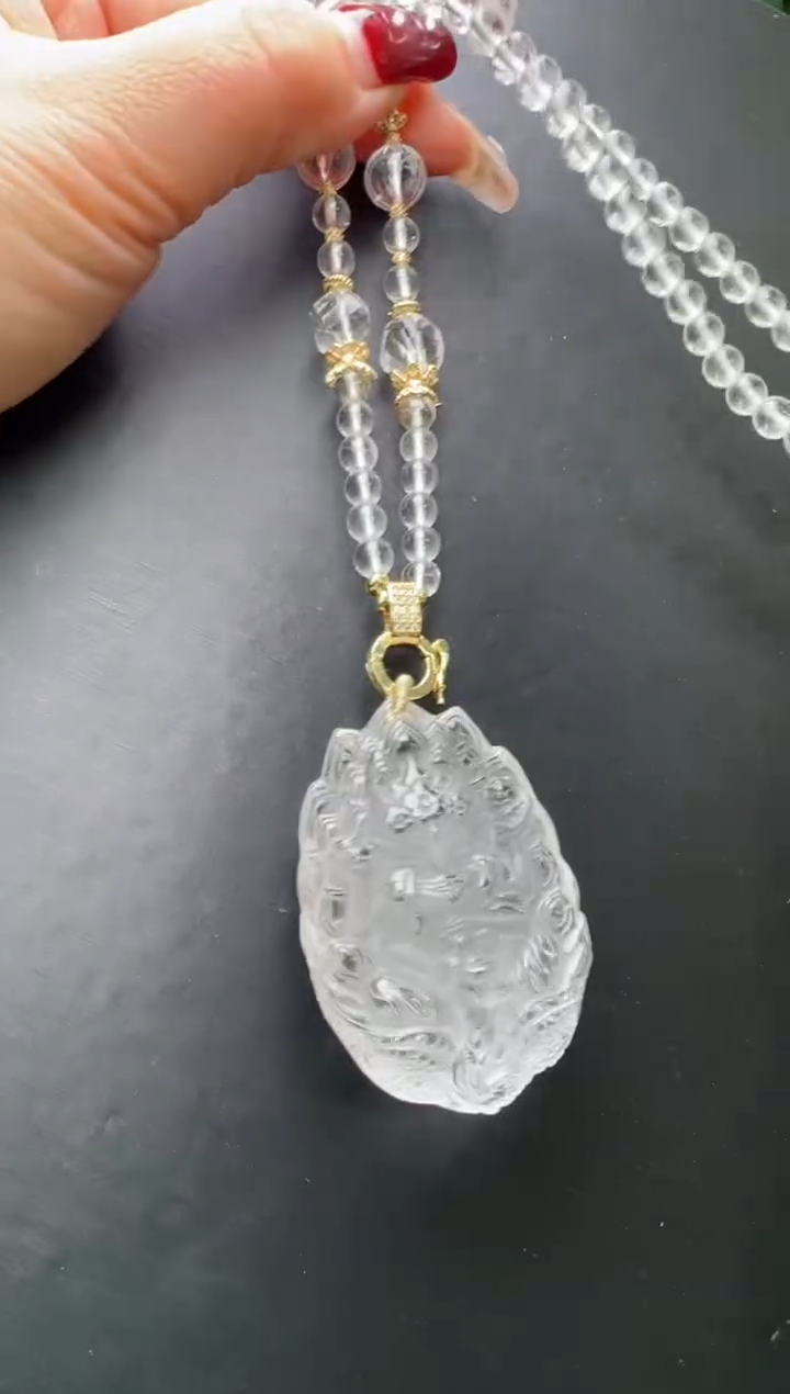 【闪购商品】水晶吊坠未镶嵌白水晶狐仙吊坠  M30506