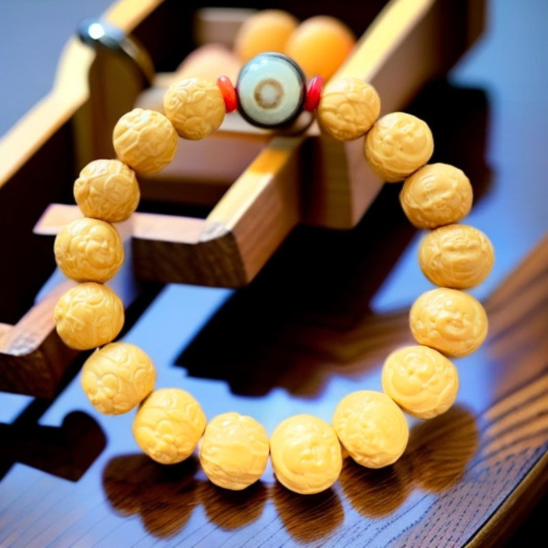 设计师产品雕刻佛头猴头手串单圈