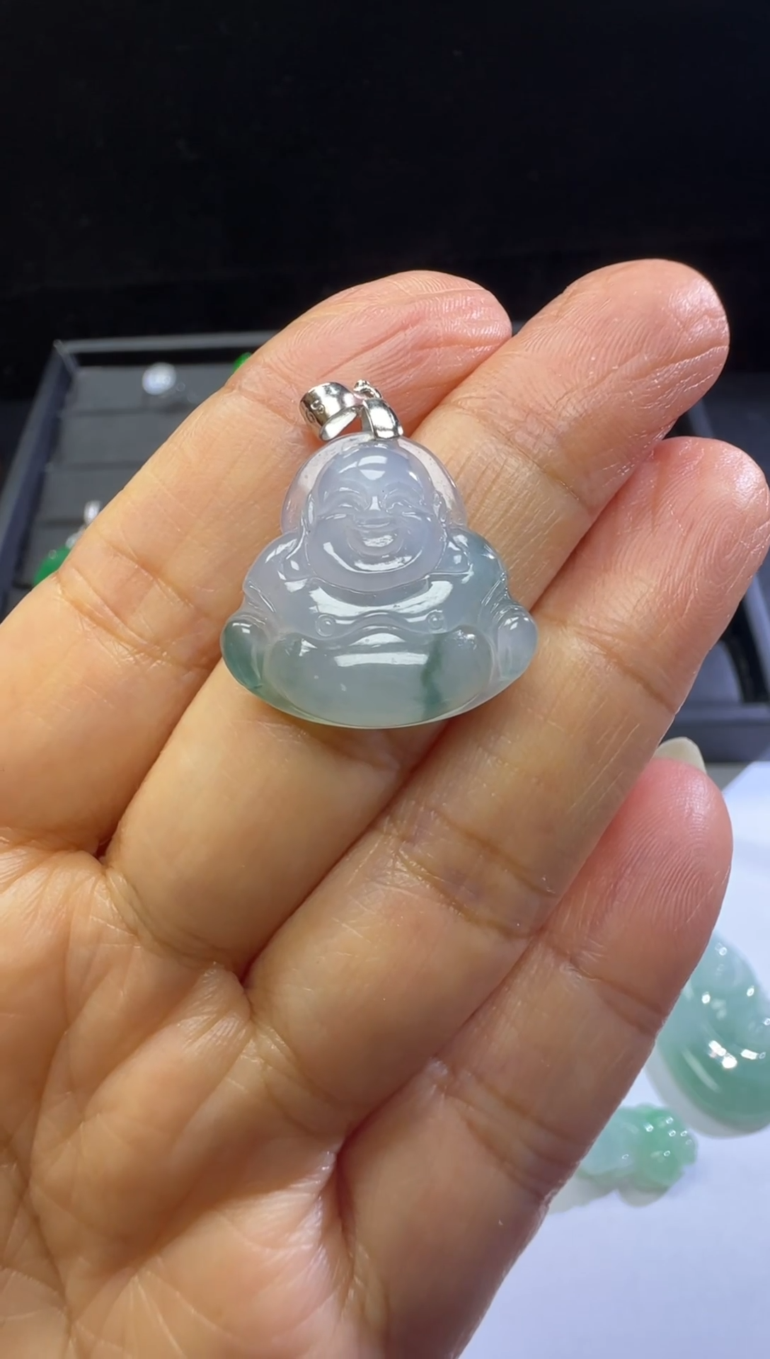 【闪购商品】翡翠吊坠(不含链)银S925镶嵌佛公