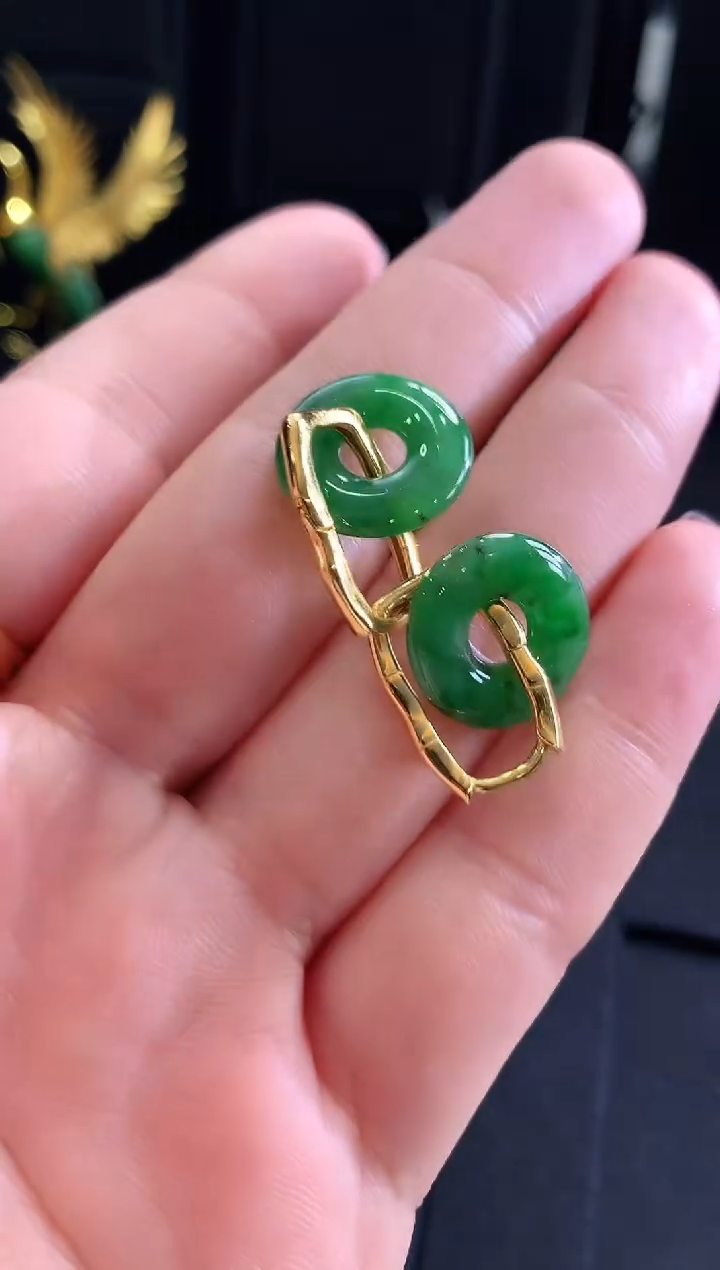 【闪购商品】翡翠耳饰银S925镶嵌耳饰