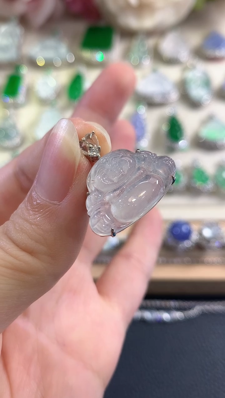 吊坠(不含链)18K金镶嵌翡翠d11多样性一件发货