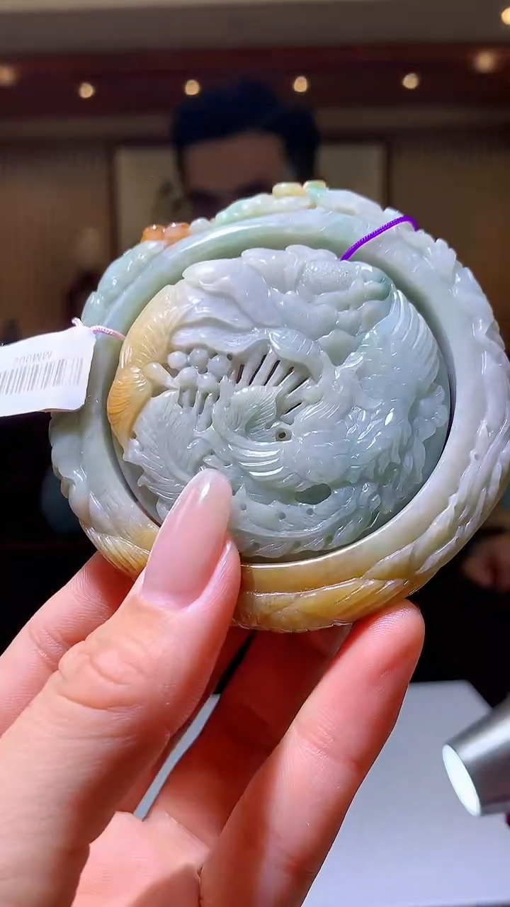 【闪购商品】定制翡翠未镶嵌1085hm-毛货套镯56