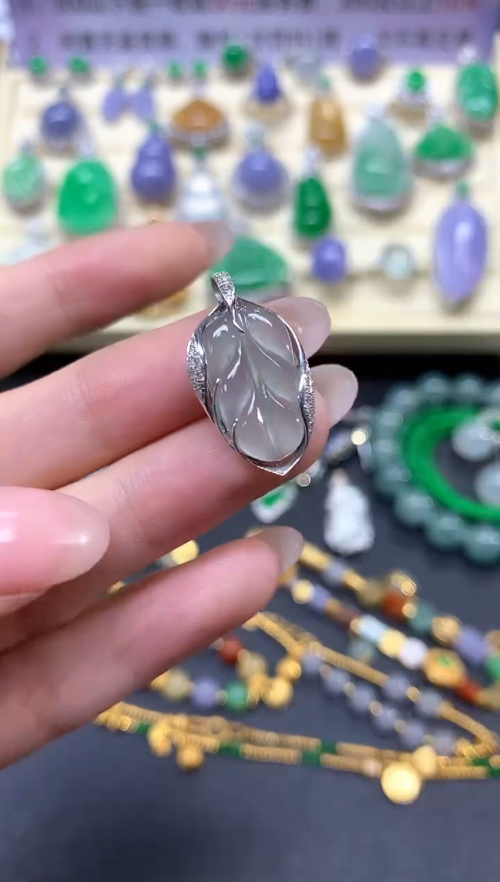 【闪购商品】翡翠18K金镶嵌吊坠(不含链)吊坠|1980+198