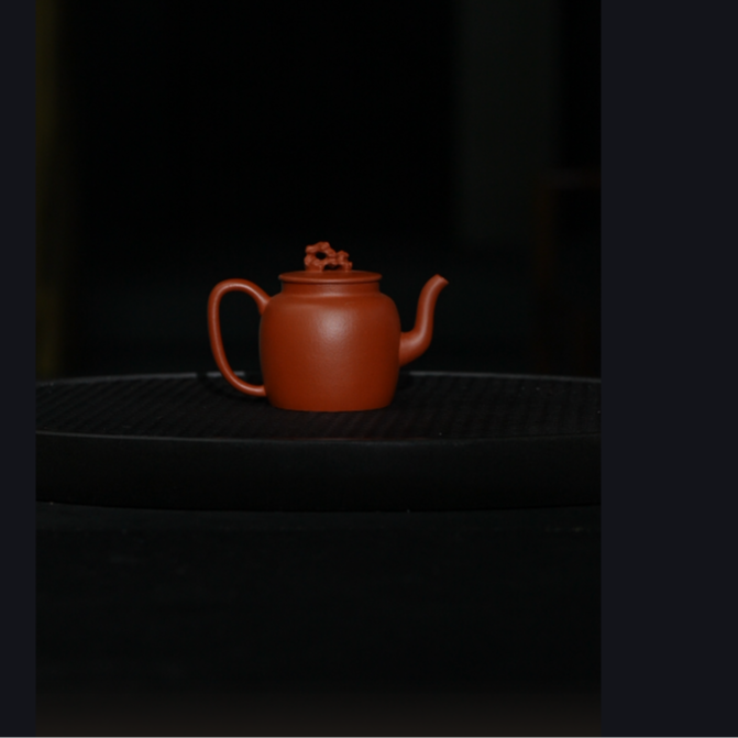 【朱泥·太湖石汲直壶】老林出品原矿紫砂朱泥手制汲直壶 