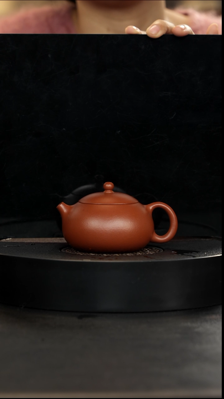 茶壶紫砂精挑下小煤窑生砂朱泥扁西施175cc