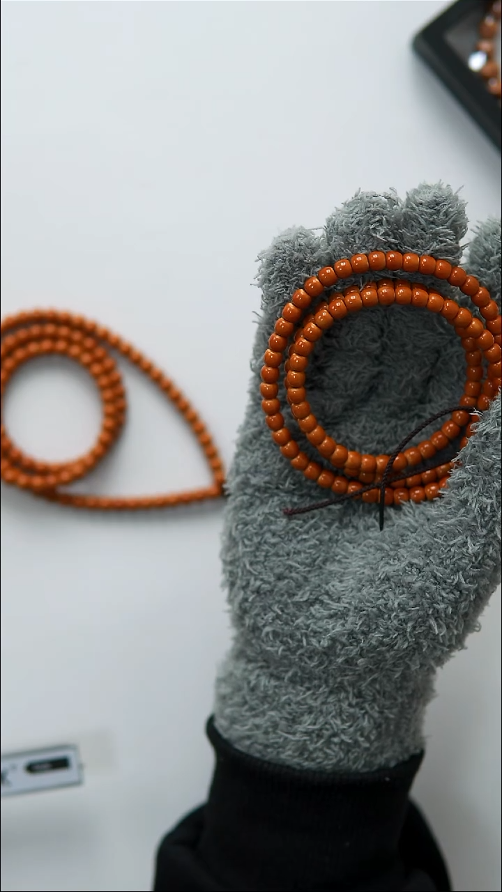 手串橄榄核5.7mm 老挝红料三花108