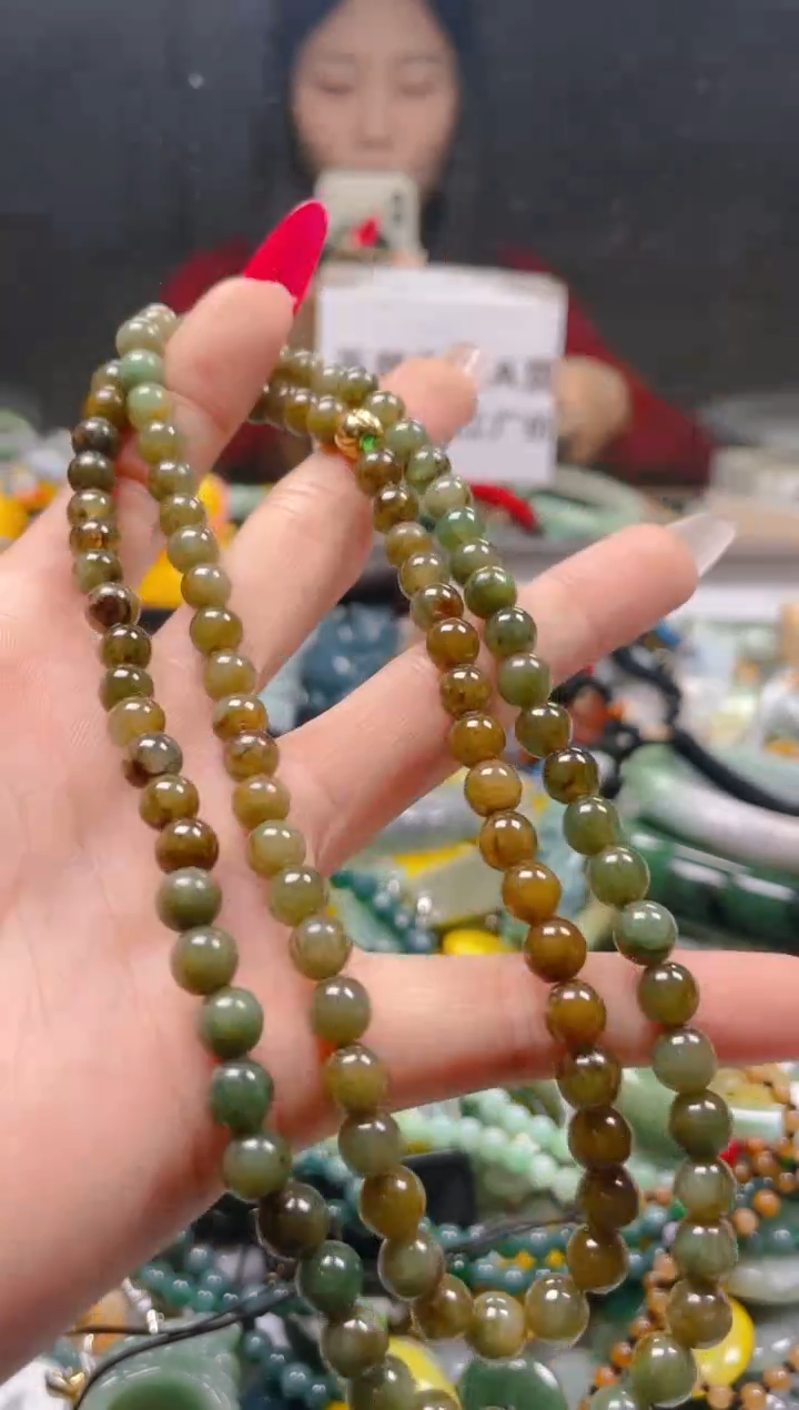 【闪购商品】翡翠颈饰未镶嵌6MM/K/翡翠A货一图一物