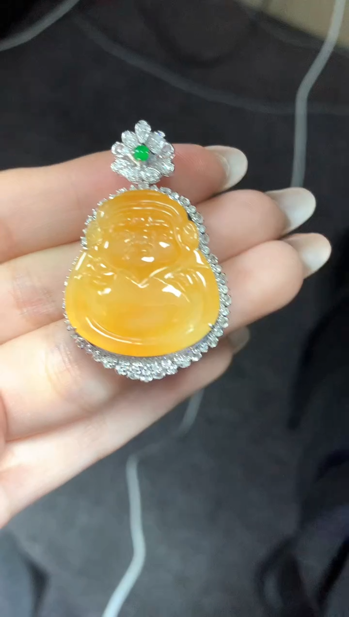 【闪购商品】翡翠吊坠(不含链)18K金镶嵌吊坠|17650+1765