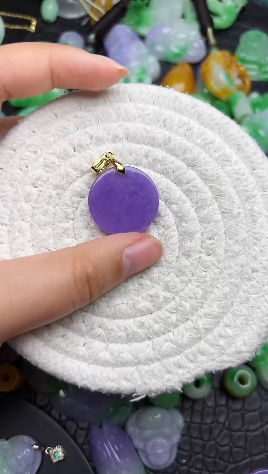 颈饰未镶嵌翡翠缅甸翡翠吊坠