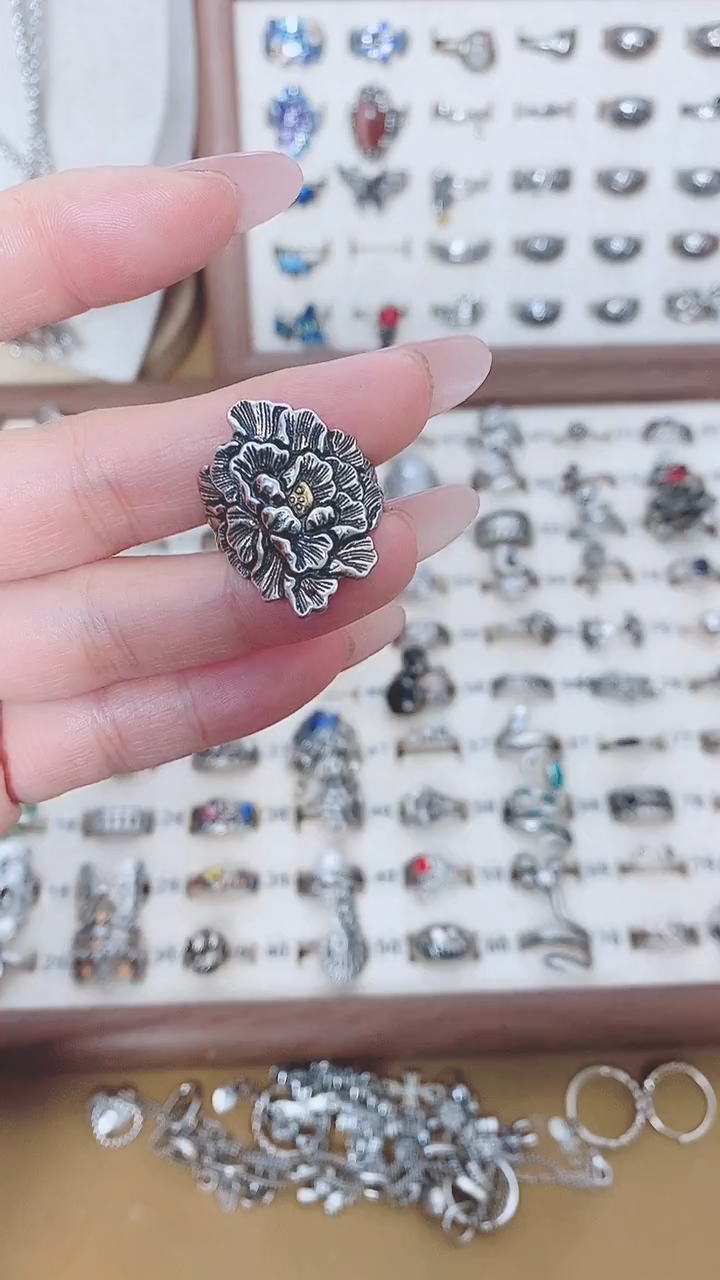 铜合金无牡丹花做旧