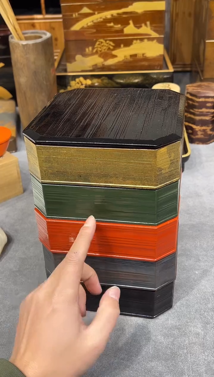 五色段重 大漆漆器大漆漆器