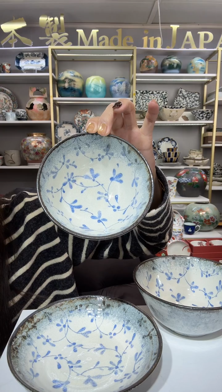 陶瓷一轮花饭碗12cm两支 